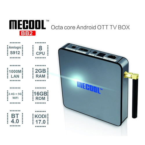 MECOOL BB2 Android TV Box Amlogic S912 64 Bit Octa Core 4Kx2K 2G/16G Android 6.0 TV Box WiFi BT4.0 2.4G/5.8G H.265 4K Player