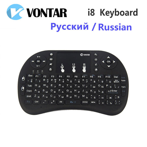 Original i8 Russian English Hebrew Version i8+ 2.4GHz Wireless Keyboard  Air Mouse Touchpad Handheld for Android TV BOX  Mini PC