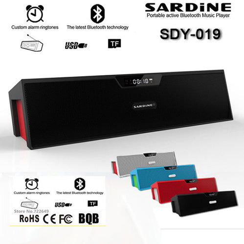Sardine wireless Bluetooth Speaker fm radio with subwoofer Amplifier mini Portable HIFI Speakers altavoz Bluetooth for  phone