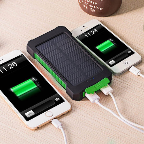 2016 New Portable Waterproof Solar Power Bank 10000mah Dual-USB Solar Battery Charger powerbank for all Phone Universal Charger