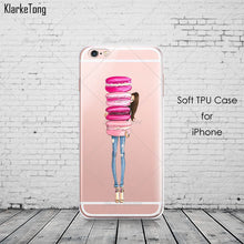 Beautiful Girl drink coffee Design Transparent TPU Case Cover For Iphone 6 6s 5 5s SE 7 7Plus Fashion Cell Phone Cases