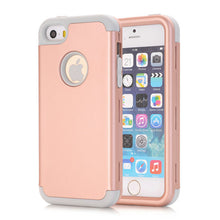 3-in-1 Impact Hard & Soft Silicone Hybrid Case for Apple iPhone 5/5S/5C/SE Armor Phone Cases w/Screen Protector Film+Stylus Pen