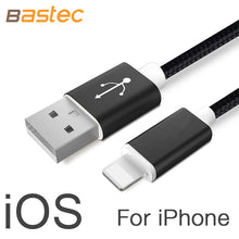 Bastec USB Data Charger Cable Nylon Braided Wire Metal Plug Micro USB Cable for iPhone 6 6s Plus 5s 5 iPad mini Samsung Sony HTC