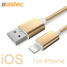 Bastec USB Data Charger Cable Nylon Braided Wire Metal Plug Micro USB Cable for iPhone 6 6s Plus 5s 5 iPad mini Samsung Sony HTC