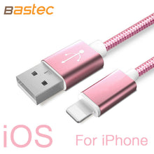 Bastec USB Data Charger Cable Nylon Braided Wire Metal Plug Micro USB Cable for iPhone 6 6s Plus 5s 5 iPad mini Samsung Sony HTC