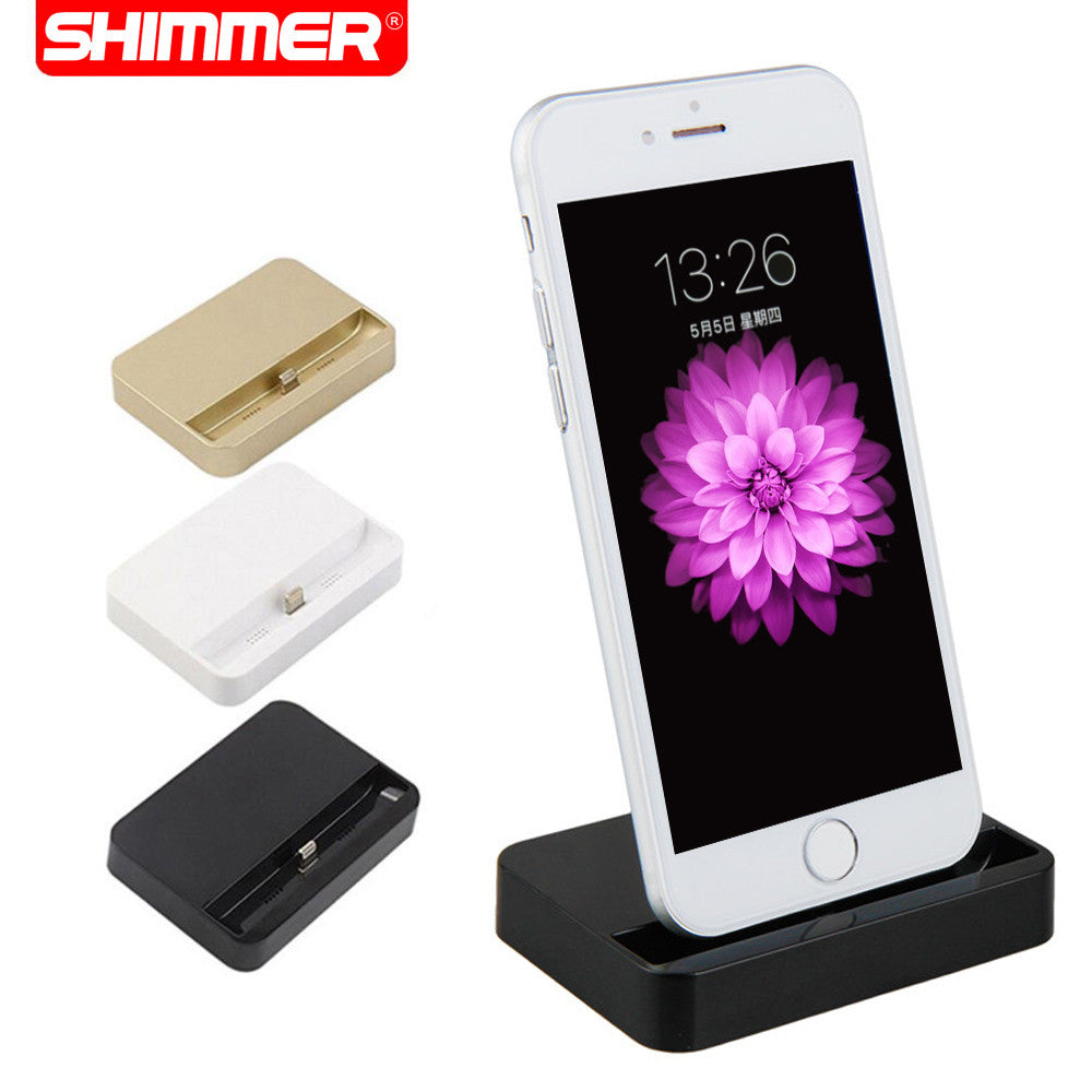 SHIMMER Portable Desktop Data Sync USB Cradle Dock Charger Charging Station For iPhone SE 5 5S 5c 6 Plus 6s 6splus