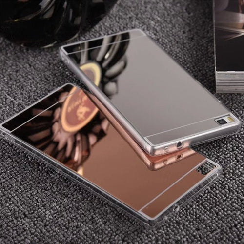 Fashion Gold Mirror Back Soft Case for Huawei P9 Lite P8 Lite iPhone 5s 6 7 Mobile Phone Cases Cover For Huawei P9 Lite Fundas